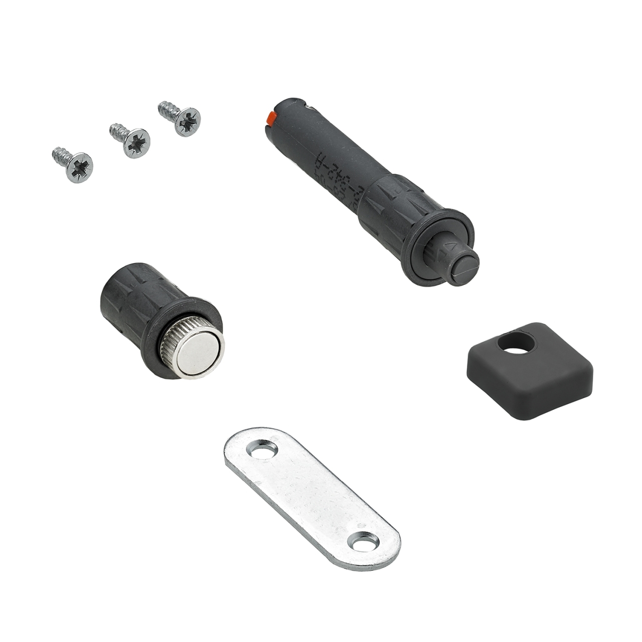 Комплект магнітного фіксатора для механізму Push to move WingLine L, відступ полиці на 8 мм, антрацит (9282902)