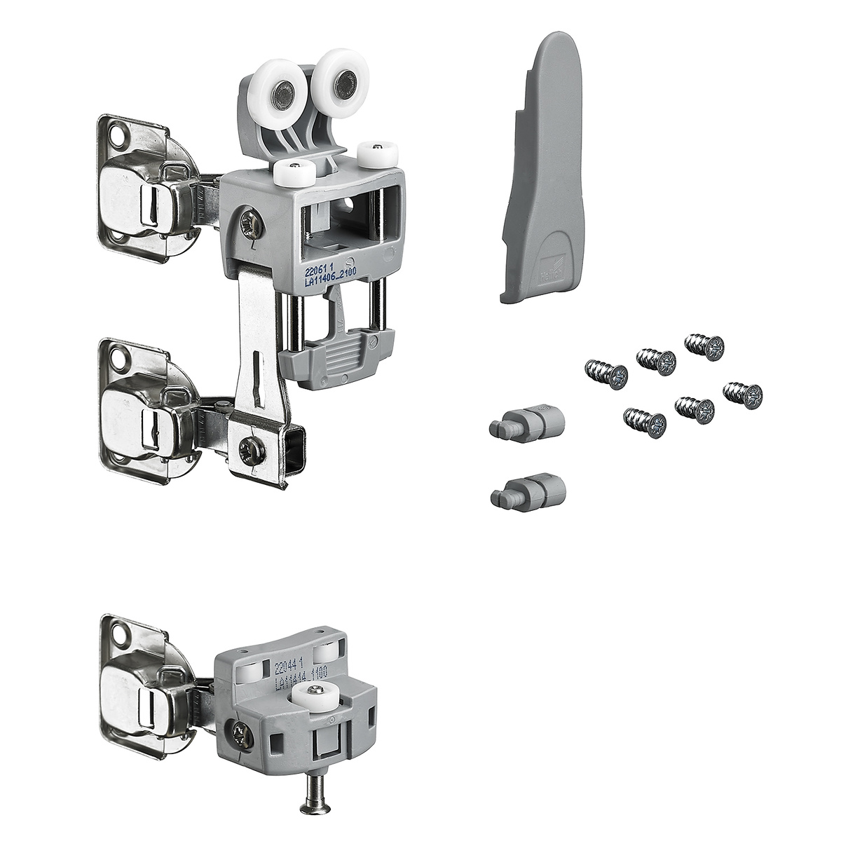 Комплект фурнітури WingLine L для лівих дверей, 25 кг, без функції самозачинення, з нижнім елементом, сірий (9278571)