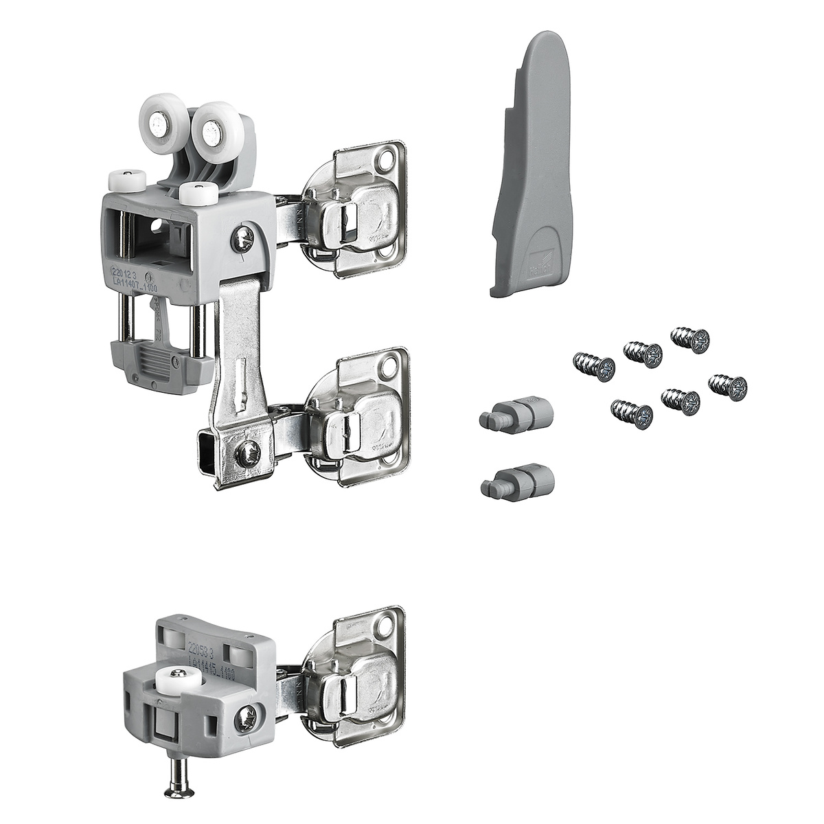 Комплект фурнітури WingLine L для правих дверей, 25 кг, без функції самозачинення, з нижнім елементом, сірий (9278580)