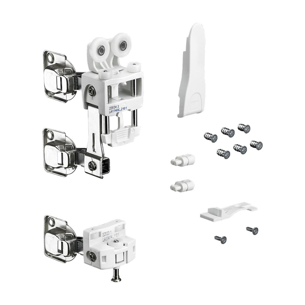 Комплект фурнітури WingLine L для лівих дверей, 25 кг, з функцією самозачинення, з нижнім елементом, білий (9278487)