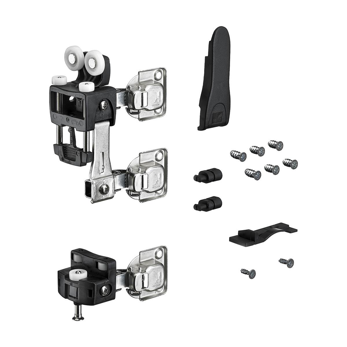 Комплект фурнітури WingLine L для правих дверей, 25 кг, з функцією самозачинення, з нижнім елементом, чорний (9278490)