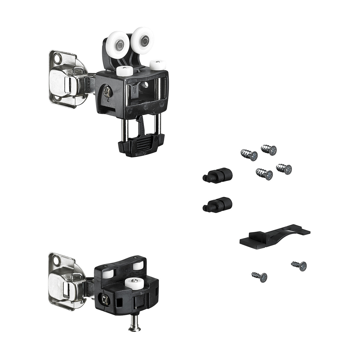 Комплект фурнітури WingLine L для лівих дверей, 12 кг, з функцією самозачинення, з нижнім елементом, чорний (9278050)