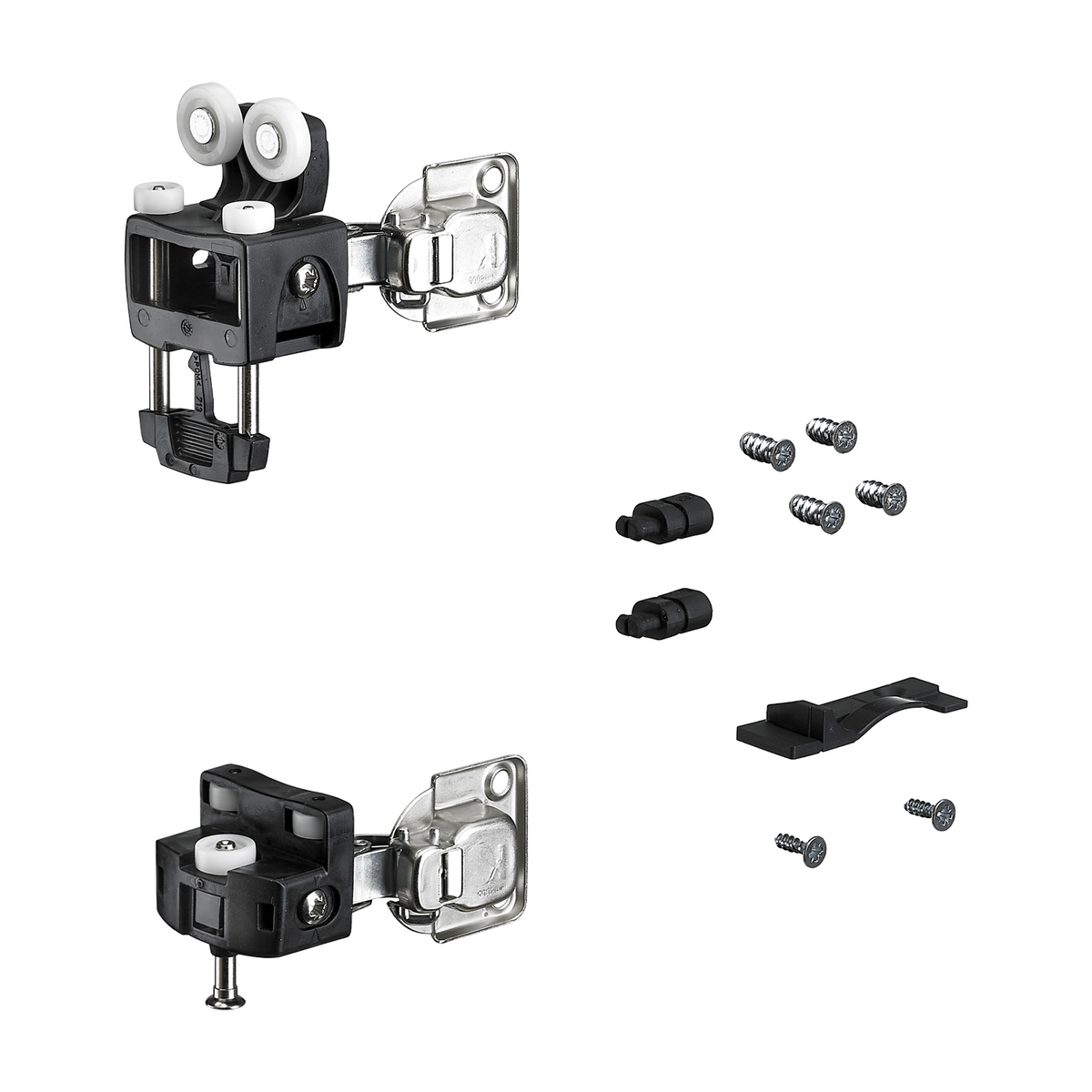 Комплект фурнітури WingLine L для правих дверей, 12 кг, з функцією самозачинення, з нижнім елементом, чорний (9278267)