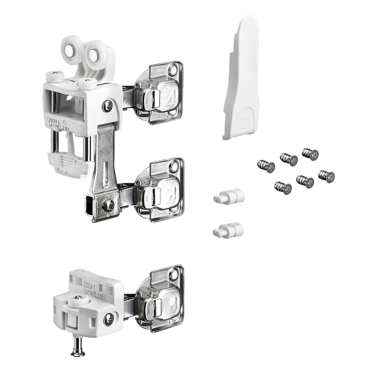 Комплект фурнітури WingLine L для правих дверей, 25 кг, без функції самозачинення, з нижнім елементом, білий (9278603) Hettich