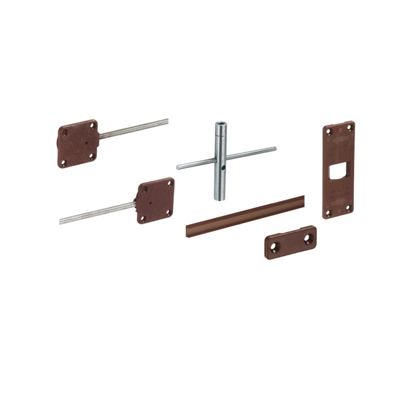 Комплект стяжок-випрямлячів для дверей, товщина від 16 мм, L = 1920 мм, коричневий (73347) Hettich