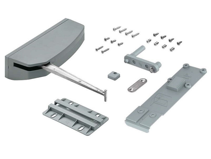 Механізм Push to move для лівих дверей WingLine L, потужний до 25 кг, стулка до 600 мм, сірий (9238052)