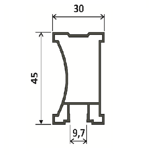 Профіль вертикальний ШИРОКИЙ - 5,5м - срібло фактура, Elite (розпродаж)