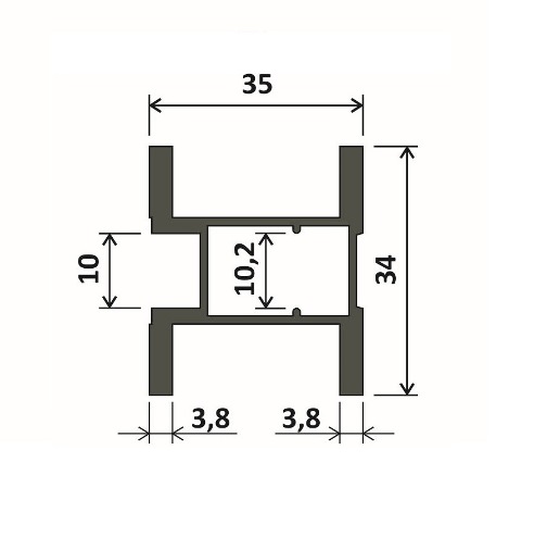 Профіль вертикальний COMBI - 5,5м - білий, Elite