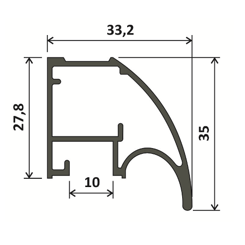 Профіль вертикальний ЛЮКС - 5,5м - срібло фактура матовий, Elite