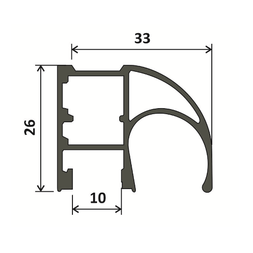 Профіль вертикальний ВІДКРИТИЙ - 5,1м - срібло фактура матовий, Elite (розпродаж)