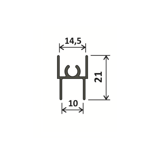 Профіль горизонтальний верхній - 5,1м - срібло фактура мат (розпродаж)