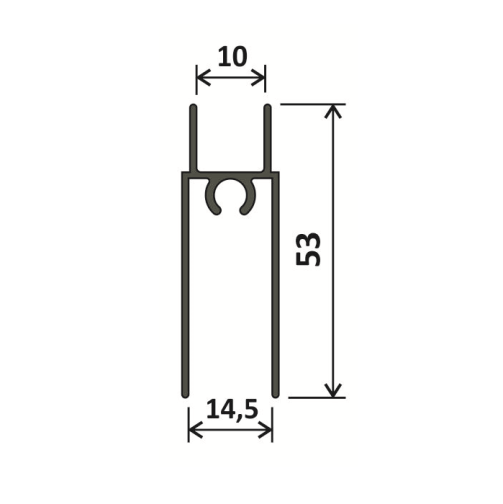 Профіль горизонтальний нижній - 5,1м - срібло фактура мат (розпродаж)