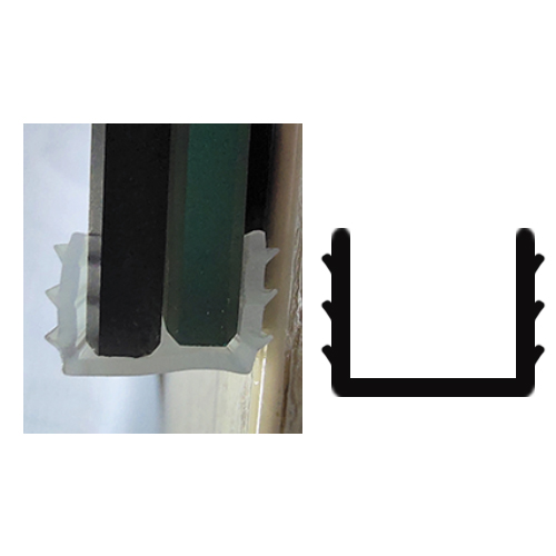 Ущільнювач 8 мм- для скла,3 вусики, прозорий