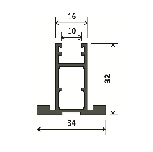 Профіль вертикальний SLIM - 5,5м - чорний фактура, Elite