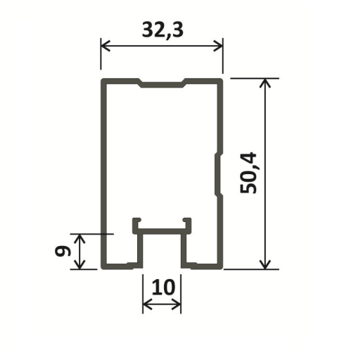 Профіль вертикальний QUADRO - 5,5м - рожеве золото, Elite