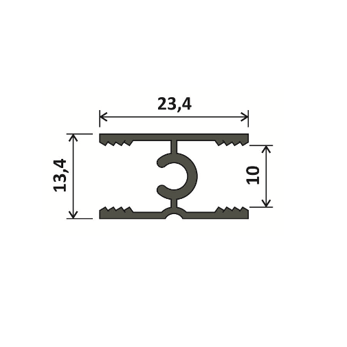 З'єднувальний профіль з прил. - 5,1м - чорний