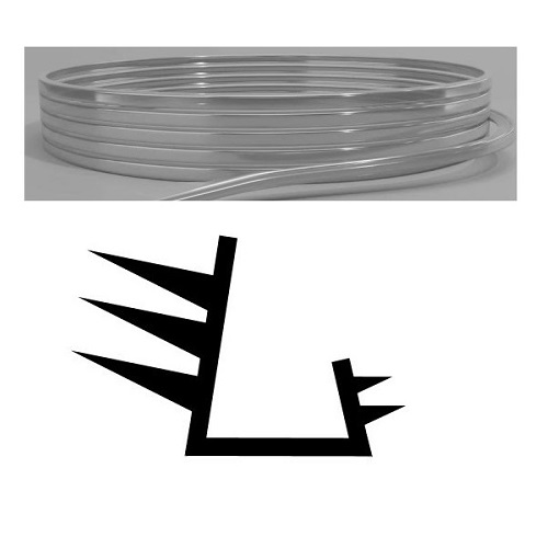 Ущільнювач 4 мм- для гориз. профілю Alto, тип-2, прозорий