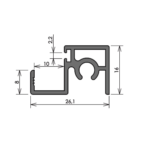 Профіль горизонтальний верхній ALTO - 5,1м - білий