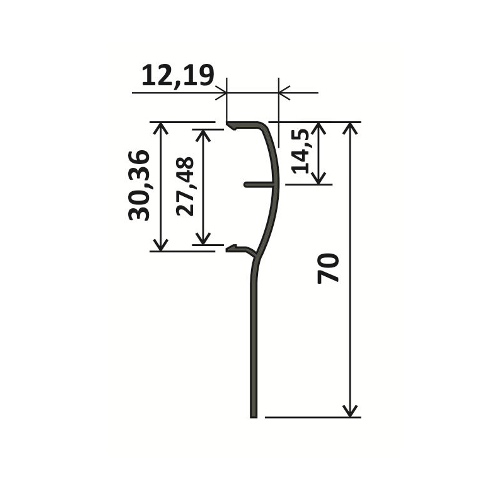 Планка до підвісної напрямної - 5,1м - чорний фактура