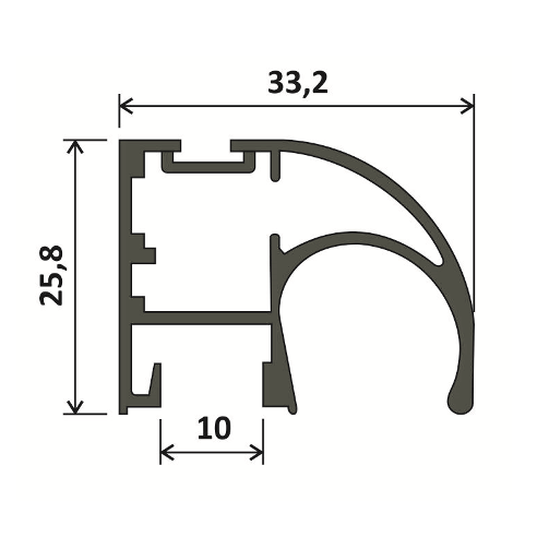 Профіль вертикальний Відкритий М - 5,5м - шампань, Elite (під вставну щітку)