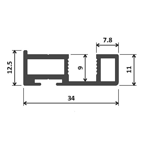 Профіль вертикальний MODUS - 5,5м - чорний фактура, Elite