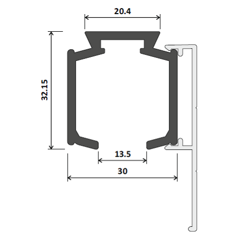 Підвісна напрямна Space - 5,1м - чорний фактура, Elite