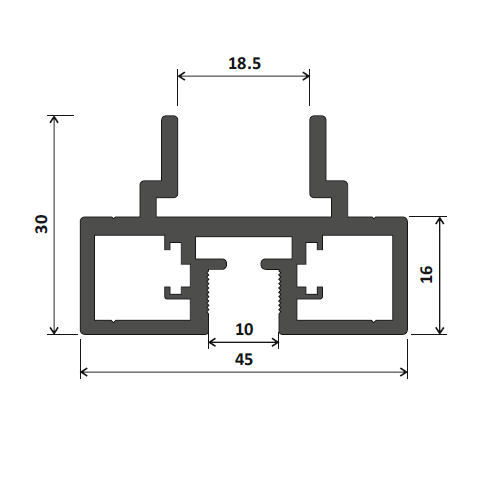 Профіль ПГ верхній/нижній SPACE - 5.1м - графіт