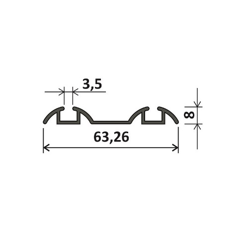 Напрямна нижня - 5,1м - срібло фактура, Elite