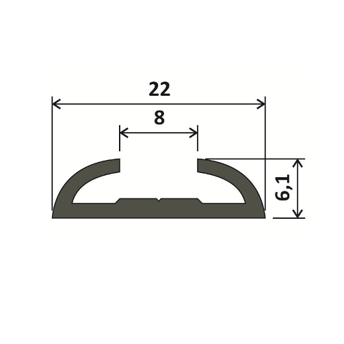 Напрямна для розпашних/складних дверей - 5,1м - венге глянец