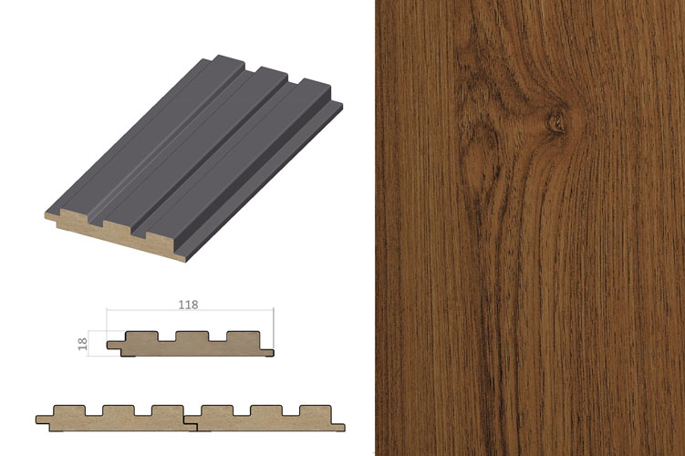 Стіновий профіль WP Slats 1100 Мадраський тик, Gizir