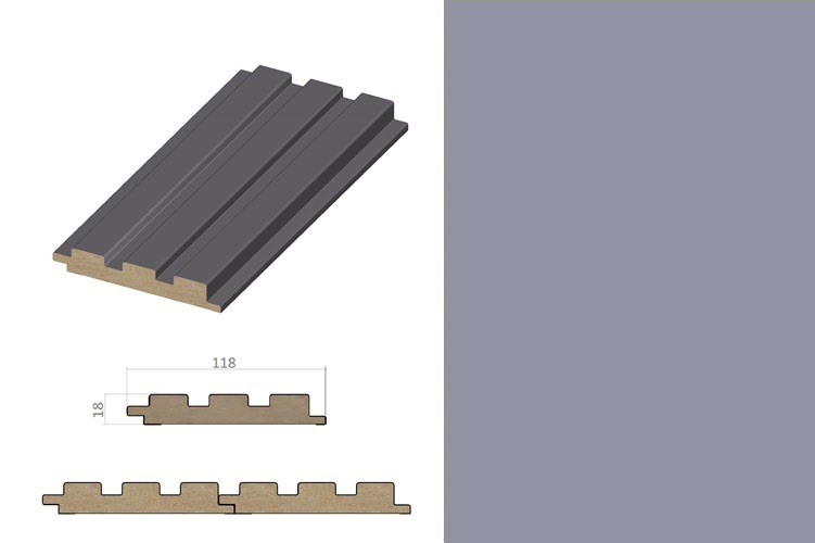 Стіновий профіль WP Slats S038 Сірий матовий, Gizir