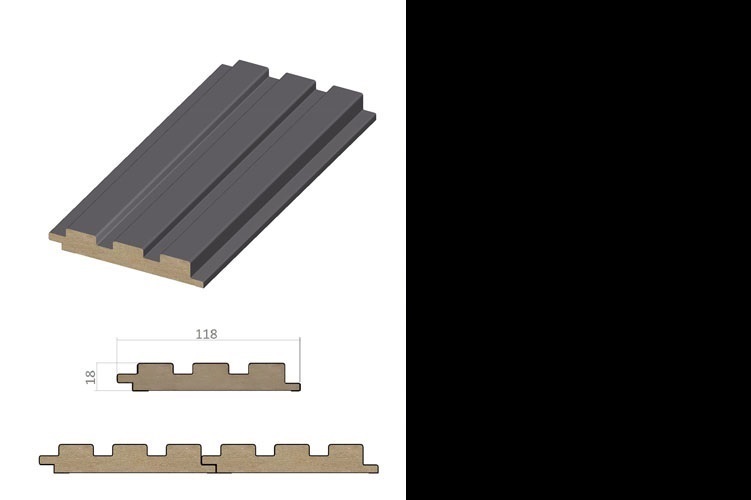 Стіновий профіль WP Slats S040 Чорний матовий, Gizir