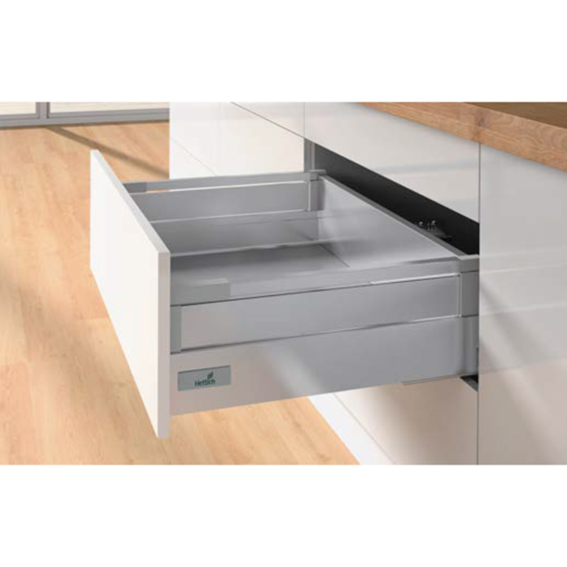 Комплект шухляди Atira H=144мм L=470мм TopSide метал, повного висування, з дотягувачем, сріблястий