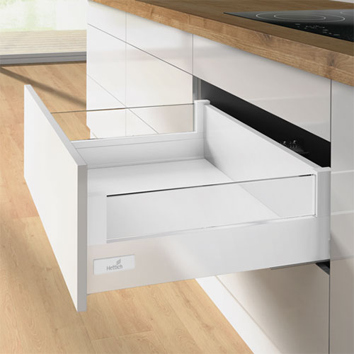 Комплект шухляди Atira H=144мм L=470мм DesingSide скло, часткового висування, з дотягувачем, білий