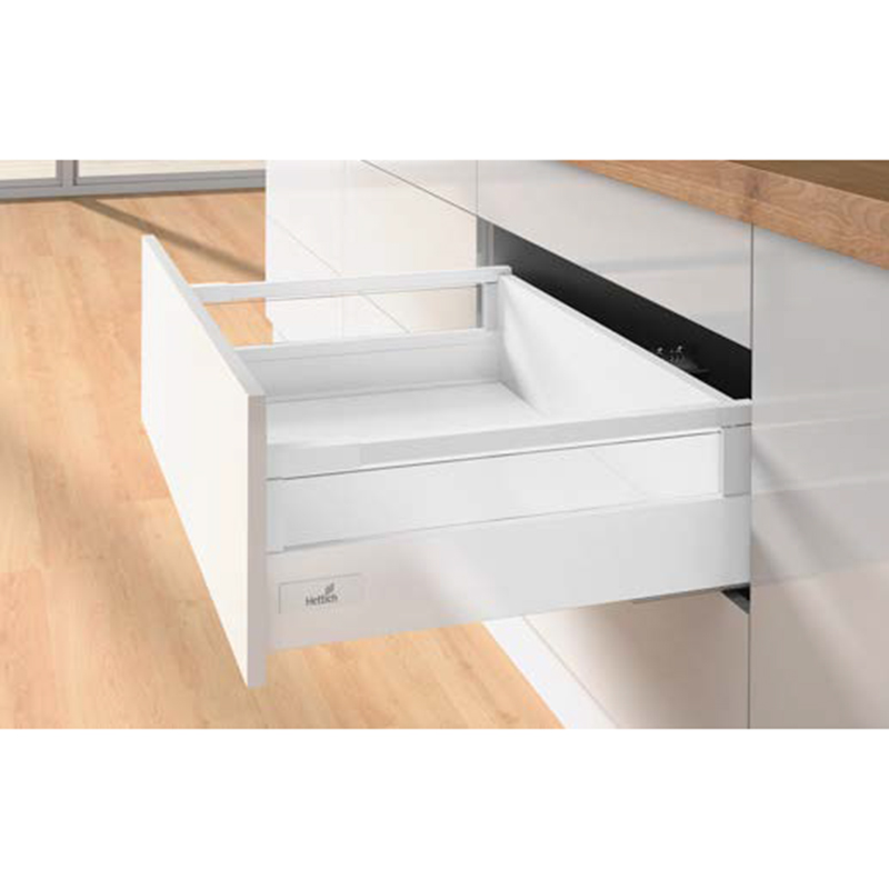 Комплект шухляди Atira H=144мм L=470мм TopSide скло, часткового висування, з дотягувачем, білий