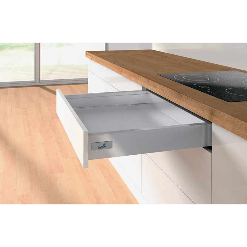 Комплект шухляди Atira H70 L520 повного висування, Push to open, сріблястий (14098) Hettich