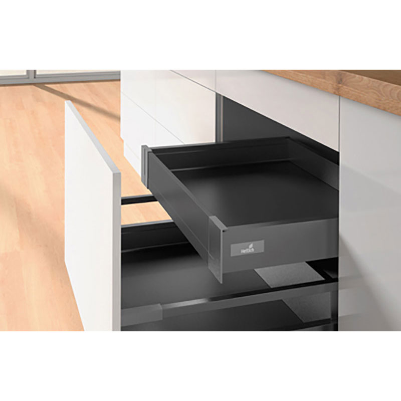 Комплект внутрішньої шухляди Atira H=70мм L=420мм, повного висування, з дотягувачем, антрацит