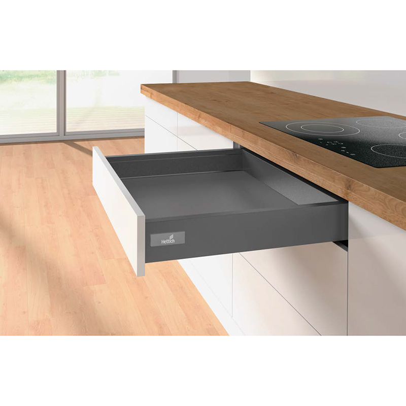 Комплект шухляди Atira H70 L520 повного висування, Push to open, антрацит (14155) Hettich