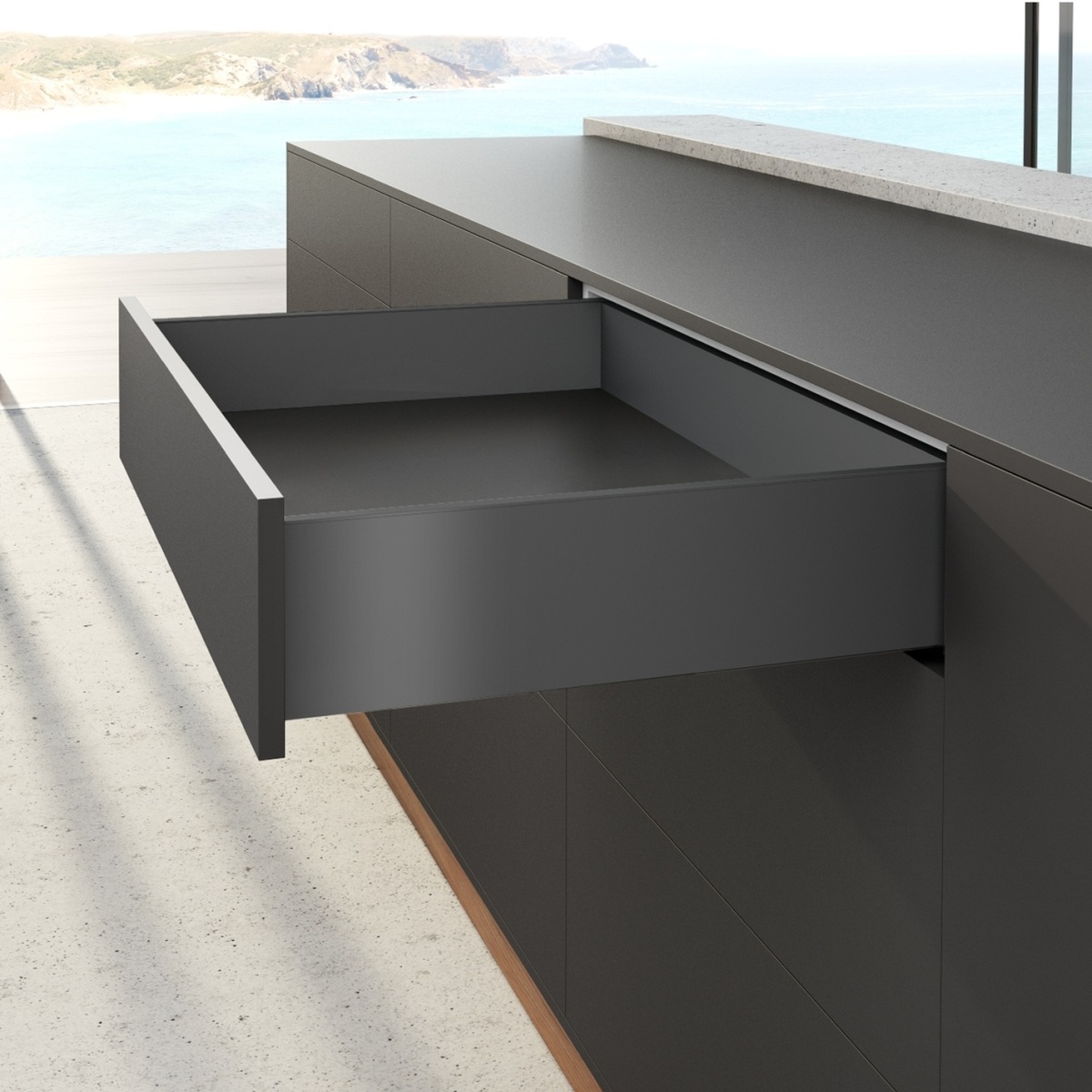 Комплект шухляди AvanTech YOU, висота 139 мм, NL 550 мм, Actro YOU, антрацит