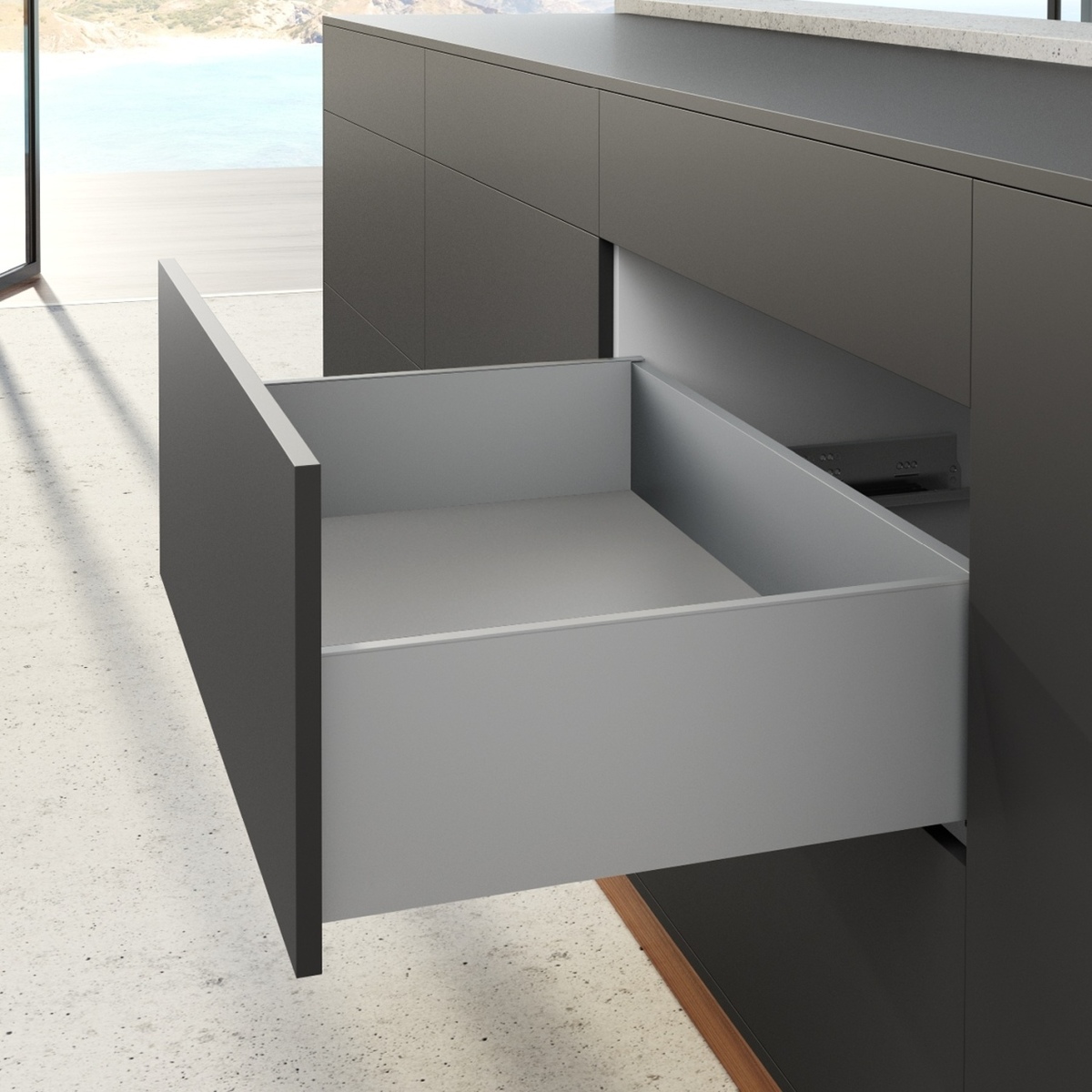 Комплект шухляди AvanTech YOU, висота 187 мм, NL 350 мм, Actro YOU Silent System, срібло