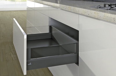 Комплект шухляди ArciTech H=282мм L=550мм, з 1 релінгом, боковина 94 мм, з дотягувачем, антрацит