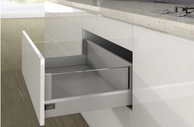 Комплект шухляди ArciTech H=218мм L=500мм, з надставкою DesignSide скло, боковина 94 мм, з дотягувачем, срібло