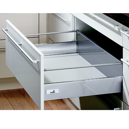 Х Шухляда InnoTech Сірий H144 L520 з 1 релінгом, повного висування з дотягувачем, EB=12,5 мм