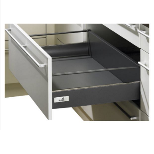 Х Шухляда InnoTech Антрацит H144 L470 з 1 релінгом, часткового висування з дотягувачем, EB=12,5 мм