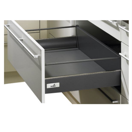 Х Шухляда InnoTech Антрацит H144 L470 з 1 релінгом, повного висування з дотягувачем, EB=10,5 мм