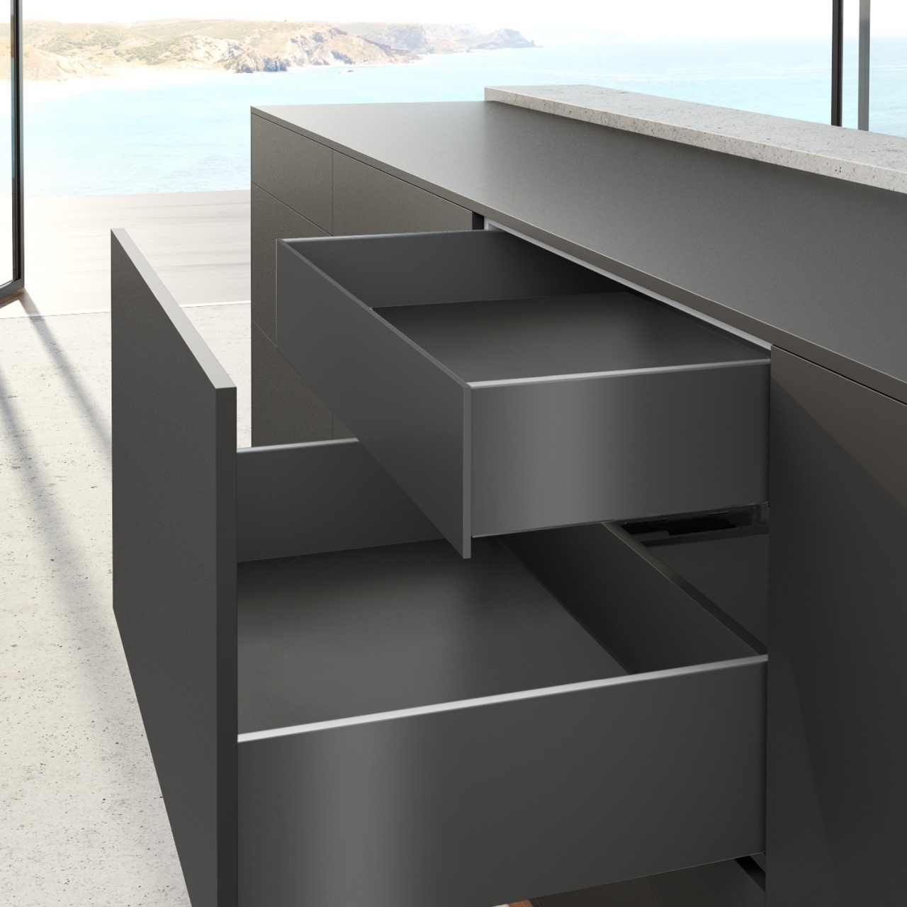 Внутрішня шухляда AvanTech YOU, висота 139 мм, NL 500 мм, секція 900 мм, антрацит, Quadro YOU (17170)