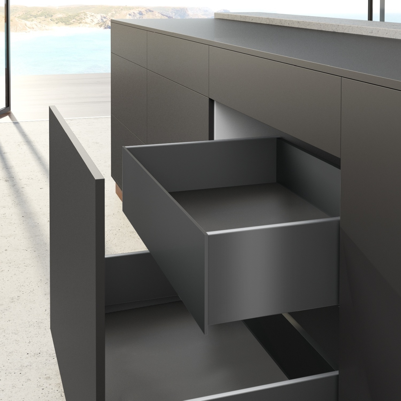 Внутрішня шухляда AvanTech YOU, висота 187 мм, NL 500 мм, Actro YOU, секція 900 мм, антрацит