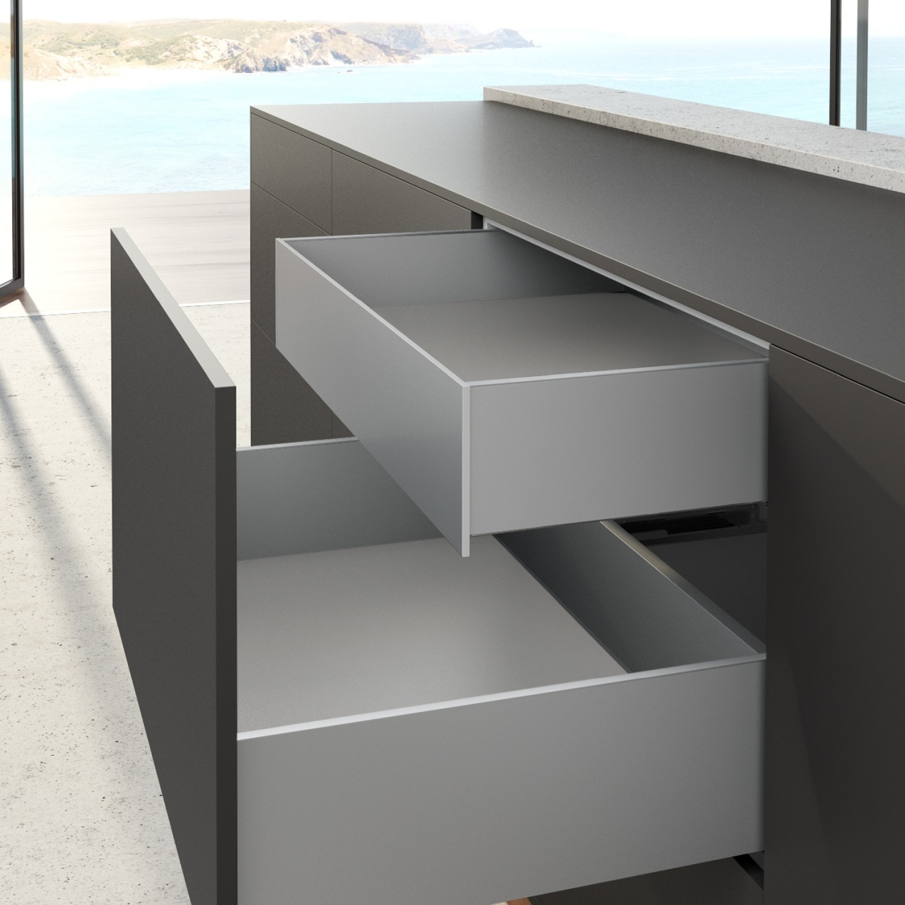 Внутрішня шухляда AvanTech YOU, висота 139 мм, NL 500 мм, секція 900 мм, срібло, Quadro YOU