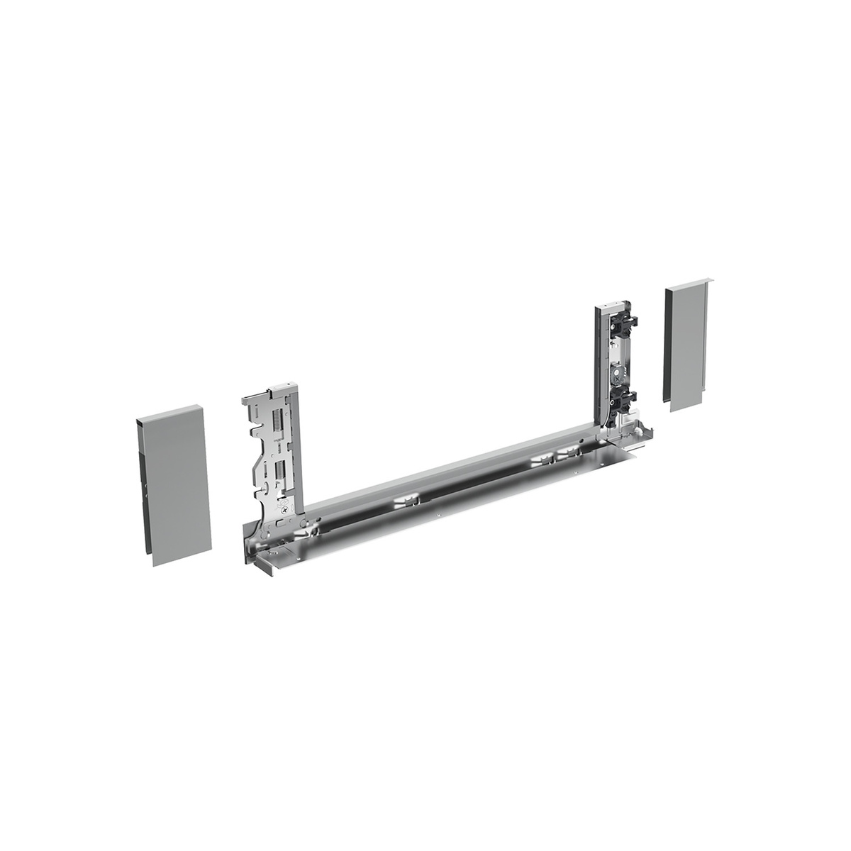 Боковина Inlay AvanTech YOU (під скло), висота 187 мм, NL 500 мм, срібло, ліва (9257137) Hettich