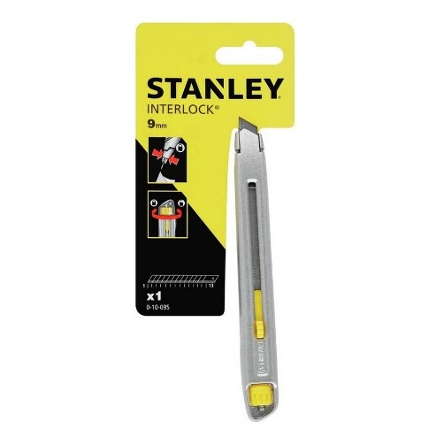 Ніж 9 мм сегментоване лезо 135 мм Interlock метал, Stanley